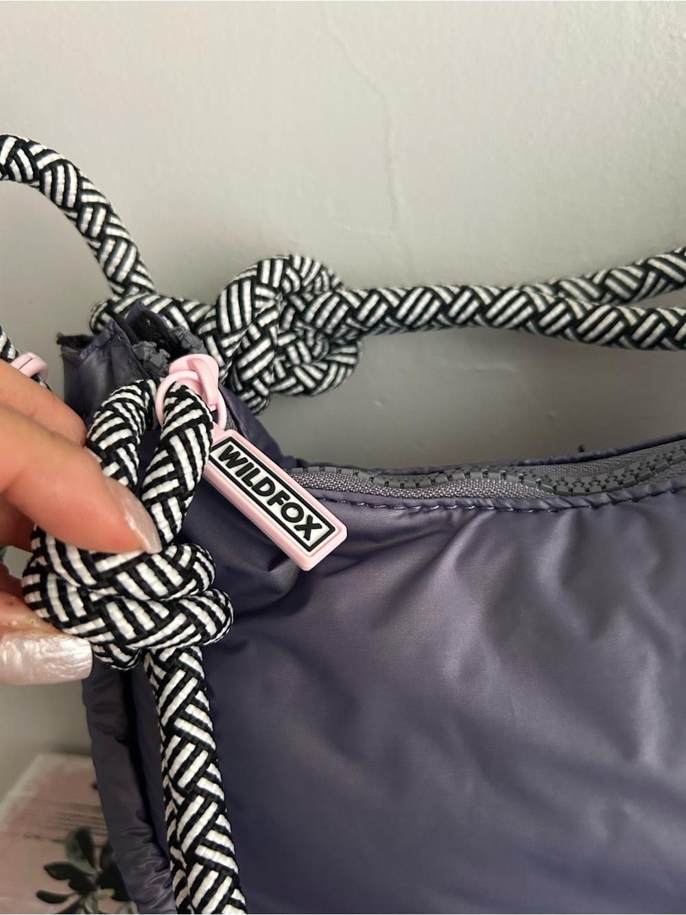 Wildfox Lavender Crossbody with Black-and-White Rope Strap - Picture 3 of 4